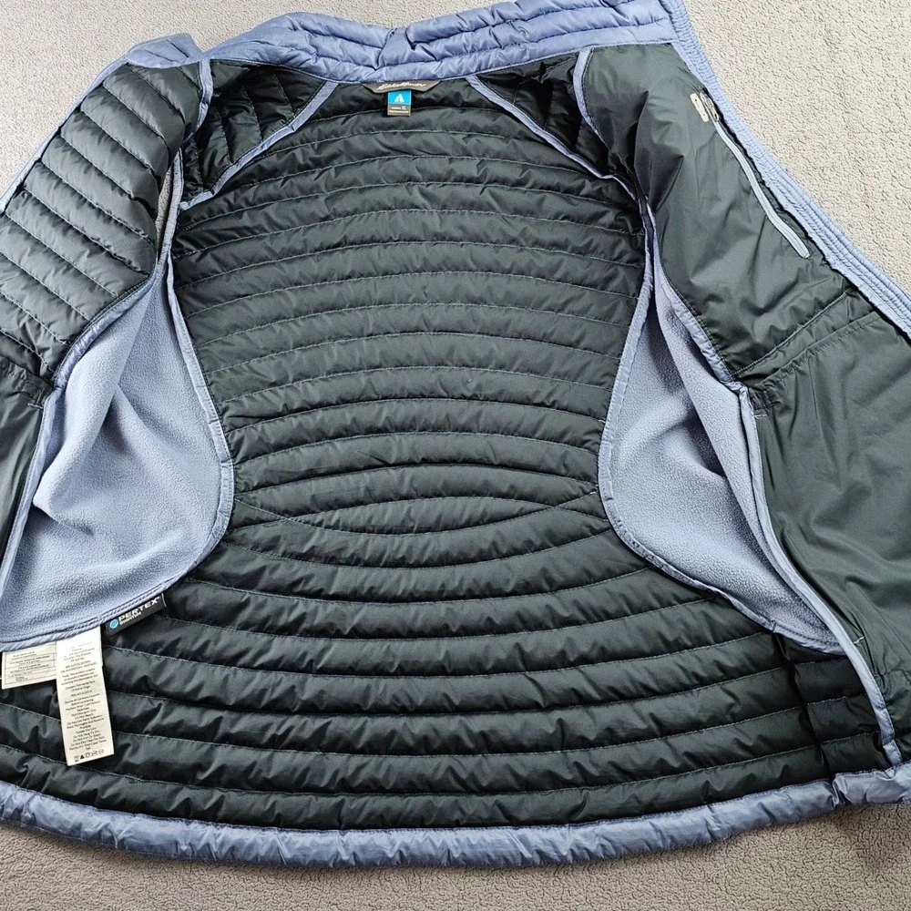 Eddie Bauer Puffer Vest Women XL Light Purple First Ascent Storm Down 800 Zip-Up